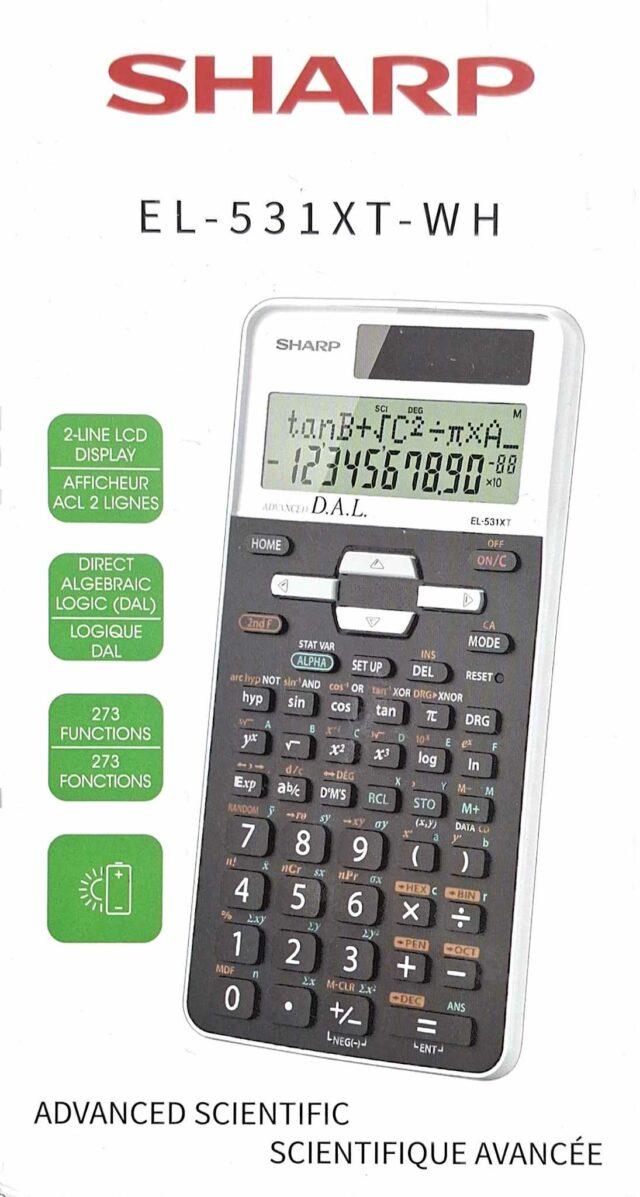 Calculatrice scientifique EL-531XT-WH SHARP