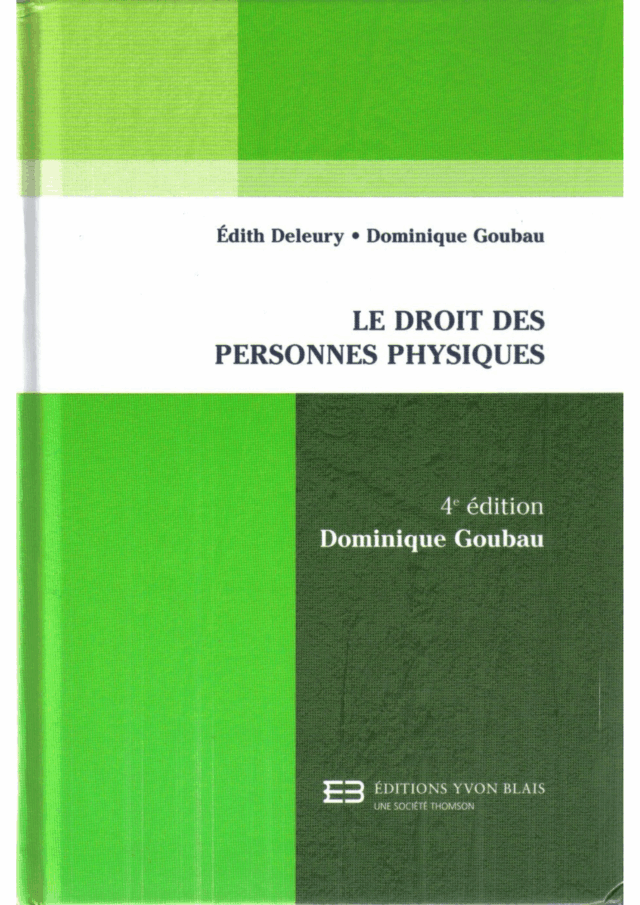 Le Droit des personnes physiques 4e édition